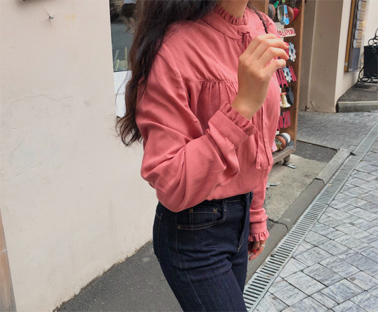 [자체제작] 푸린 blouse (pink)