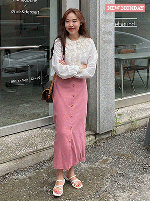 [자체제작]코코넛 skirt-pink color